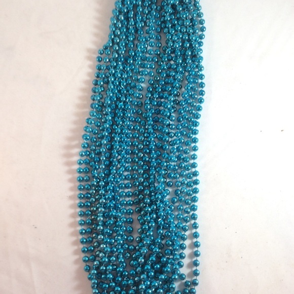 Mardi Gras Beads 1 Dozen Strands Aqua New 30” Each - Picture 3 of 6